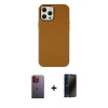 MARSİLYAN™- iPhone 12 Pro Max Kılıf Çekirdek Çizgi - Siyah 3D Antistatik Hayalet Cam Ekran Koruyucu + Neon Fosforlu Kamera Lens - TU