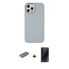 MARSİLYAN™- iPhone 12 Pro Max Kılıf Çekirdek Çizgi - Siyah 3D Antistatik Hayalet Cam Ekran Koruyucu + Renkli Kamera Lens Koruma Cam - YL