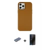 MARSİLYAN™- iPhone 12 Pro Max Kılıf Çekirdek Çizgi - Siyah 3D Antistatik Hayalet Cam Ekran Koruyucu + Renkli Kamera Lens Koruma Cam - YL