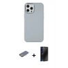 MARSİLYAN™- iPhone 12 Pro Max Kılıf Çekirdek Çizgi - Siyah 3D Antistatik Hayalet Cam Ekran Koruyucu + Renkli Kamera Lens Koruma Cam - SI