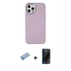 MARSİLYAN™- iPhone 12 Pro Max Kılıf Çekirdek Çizgi - Siyah 3D Antistatik Hayalet Cam Ekran Koruyucu + Shine Kamera Lens Koruma Cam - MI
