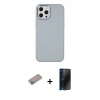 MARSİLYAN™- iPhone 12 Pro Max Kılıf Çekirdek Çizgi - Siyah 3D Antistatik Hayalet Cam Ekran Koruyucu + Shine Kamera Lens Koruma Cam - SABE