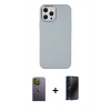 MARSİLYAN™- iPhone 12 Pro Max Kılıf Çekirdek Çizgi - Siyah 3D Antistatik Hayalet Cam Ekran Koruyucu + Neon Fosforlu Kamera Lens - YL