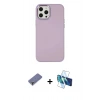 MARSİLYAN™- iPhone 12 Pro Max Kılıf Çekirdek Çizgi - Siyah 3D Antistatik Seramik Nano Ekran Koruyucu + Gold Metal Kamera Lens Koruma Cam