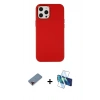 MARSİLYAN™- iPhone 12 Pro Max Kılıf Çekirdek Çizgi - Siyah 3D Antistatik Seramik Nano Ekran Koruyucu + Metal Kamera Lens Koruma Cam - KI