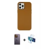 MARSİLYAN™- iPhone 12 Pro Max Kılıf Çekirdek Çizgi - Siyah 3D Antistatik Seramik Nano Ekran Koruyucu + Neon Fosforlu Kamera Lens - SI