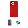MARSİLYAN™- iPhone 12 Pro Max Kılıf Çekirdek Çizgi - Siyah 3D Antistatik Seramik Nano Ekran Koruyucu + Neon Fosforlu Kamera Lens - SI