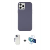 MARSİLYAN™- iPhone 12 Pro Max Kılıf Çekirdek Çizgi - Siyah 3D Antistatik Seramik Nano Ekran Koruyucu + Shine Kamera Lens - LT