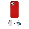 MARSİLYAN™- iPhone 12 Pro Max Kılıf Çekirdek Çizgi - Siyah 3D Antistatik Seramik Nano Ekran Koruyucu + Shine Kamera Lens - LT