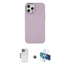 MARSİLYAN™- iPhone 12 Pro Max Kılıf Çekirdek Çizgi - Siyah 3D Antistatik Seramik Nano Ekran Koruyucu + Shine Kamera Lens - LT