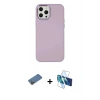 MARSİLYAN™- iPhone 12 Pro Max Kılıf Çekirdek Çizgi - Siyah 3D Antistatik Seramik Nano Ekran Koruyucu + Shine Kamera Lens Koruma Cam - GD