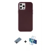 MARSİLYAN™- iPhone 12 Pro Max Kılıf Çekirdek Çizgi - Siyah 3D Antistatik Seramik Nano Ekran Koruyucu + Shine Kamera Lens Koruma Cam - SH