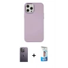 MARSİLYAN™- iPhone 12 Pro Max Kılıf Çekirdek Çizgi - Siyah 5D Eko Cam Ekran Koruyucu + Neon Fosforlu Kamera Lens - BZ