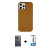 MARSİLYAN™- iPhone 12 Pro Max Kılıf Çekirdek Çizgi - Siyah 5D Eko Cam Ekran Koruyucu + Neon Fosforlu Kamera Lens - BZ