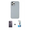 MARSİLYAN™- iPhone 12 Pro Max Kılıf Çekirdek Çizgi - Siyah 5D Eko Cam Ekran Koruyucu + Neon Fosforlu Kamera Lens - BZ