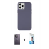 MARSİLYAN™- iPhone 12 Pro Max Kılıf Çekirdek Çizgi - Siyah 5D Eko Cam Ekran Koruyucu + Neon Fosforlu Kamera Lens - BZ