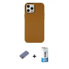 MARSİLYAN™- iPhone 12 Pro Max Kılıf Çekirdek Çizgi - Siyah 5D Eko Cam Ekran Koruyucu + Metal Kamera Lens Koruma Cam - GD