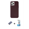 MARSİLYAN™- iPhone 12 Pro Max Kılıf Çekirdek Çizgi - Siyah 5D Eko Cam Ekran Koruyucu + Metal Kamera Lens Koruma Cam - GD