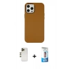 MARSİLYAN™- iPhone 12 Pro Max Kılıf Çekirdek Çizgi - Siyah 5D Eko Cam Ekran Koruyucu + Shine Kamera Lens - GD