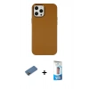 MARSİLYAN™- iPhone 12 Pro Max Kılıf Çekirdek Çizgi - Siyah 5D Eko Cam Ekran Koruyucu + Shine Kamera Lens Koruma Cam - GD