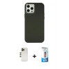 MARSİLYAN™- iPhone 12 Pro Max Kılıf Çekirdek Çizgi - Siyah 5D Eko Cam Ekran Koruyucu + Shine Kamera Lens - GD