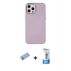 MARSİLYAN™- iPhone 12 Pro Max Kılıf Çekirdek Çizgi - Siyah 5D Eko Cam Ekran Koruyucu + Shine Kamera Lens Koruma Cam - MI
