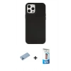 MARSİLYAN™- iPhone 12 Pro Max Kılıf Çekirdek Çizgi - Siyah 5D Eko Cam Ekran Koruyucu + Shine Kamera Lens Koruma Cam - MI
