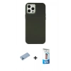 MARSİLYAN™- iPhone 12 Pro Max Kılıf Çekirdek Çizgi - Siyah 5D Eko Cam Ekran Koruyucu + Shine Kamera Lens Koruma Cam - MI
