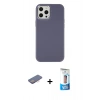 MARSİLYAN™- iPhone 12 Pro Max Kılıf Çekirdek Çizgi - Siyah 5D Eko Cam Ekran Koruyucu + Pembe Renkli Kamera Lens Koruma Cam