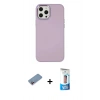 MARSİLYAN™- iPhone 12 Pro Max Kılıf Çekirdek Çizgi - Siyah 5D Eko Cam Ekran Koruyucu + Pembe Shine Kamera Lens Koruma Cam