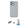 MARSİLYAN™- iPhone 12 Pro Max Kılıf Çekirdek Çizgi - Siyah 5D Eko Cam Ekran Koruyucu + Renkli Kamera Lens Koruma Cam - YL