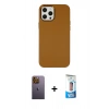 MARSİLYAN™- iPhone 12 Pro Max Kılıf Çekirdek Çizgi - Siyah 5D Eko Cam Ekran Koruyucu + Neon Fosforlu Kamera Lens - SI