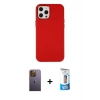 MARSİLYAN™- iPhone 12 Pro Max Kılıf Çekirdek Çizgi - Siyah 5D Eko Cam Ekran Koruyucu + Neon Fosforlu Kamera Lens - SI