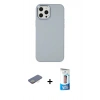 MARSİLYAN™- iPhone 12 Pro Max Kılıf Çekirdek Çizgi - Siyah 5D Eko Cam Ekran Koruyucu + Renkli Kamera Lens Koruma Cam - SI