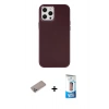 MARSİLYAN™- iPhone 12 Pro Max Kılıf Çekirdek Çizgi - Siyah 5D Eko Cam Ekran Koruyucu + Shine Kamera Lens Koruma Cam - SABE