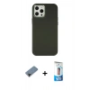 MARSİLYAN™- iPhone 12 Pro Max Kılıf Çekirdek Çizgi - Siyah 5D Eko Cam Ekran Koruyucu + Shine Kamera Lens Koruma Cam - SH