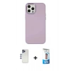 MARSİLYAN™- iPhone 12 Pro Max Kılıf Çekirdek Çizgi - Siyah 5D Eko Cam Ekran Koruyucu + Shine Kamera Lens - LT