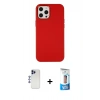 MARSİLYAN™- iPhone 12 Pro Max Kılıf Çekirdek Çizgi - Siyah 5D Eko Cam Ekran Koruyucu + Shine Kamera Lens - LT