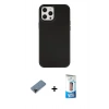 MARSİLYAN™- iPhone 12 Pro Max Kılıf Çekirdek Çizgi - Siyah 5D Eko Cam Ekran Koruyucu + Shine Kamera Lens Koruma Cam - SH