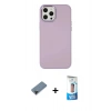 MARSİLYAN™- iPhone 12 Pro Max Kılıf Çekirdek Çizgi - Siyah 5D Eko Cam Ekran Koruyucu + Shine Kamera Lens Koruma Cam - SH