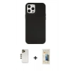 MARSİLYAN™- iPhone 12 Pro Max Kılıf Çekirdek Çizgi - Siyah 6D Mat Seramik Hayalet Nano Ekran Koruyucu + Shine Kamera Lens - GD