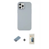 MARSİLYAN™- iPhone 12 Pro Max Kılıf Çekirdek Çizgi - Siyah 6D Mat Seramik Hayalet Nano Ekran Koruyucu + Gökkuşağı Shine Kamera Lens Koruma Cam