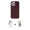 MARSİLYAN™- iPhone 12 Pro Max Kılıf Çekirdek Çizgi - Siyah 6D Mat Seramik Hayalet Nano Ekran Koruyucu + Shine Kamera Lens - GD