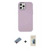 MARSİLYAN™- iPhone 12 Pro Max Kılıf Çekirdek Çizgi - Siyah 6D Mat Seramik Hayalet Nano Ekran Koruyucu + Metal Kamera Lens Koruma Cam - KI