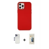 MARSİLYAN™- iPhone 12 Pro Max Kılıf Çekirdek Çizgi - Siyah 6D Mat Seramik Hayalet Nano Ekran Koruyucu + Shine Kamera Lens - LT