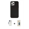 MARSİLYAN™- iPhone 12 Pro Max Kılıf Çekirdek Çizgi - Siyah 6D Mat Seramik Hayalet Nano Ekran Koruyucu + Shine Kamera Lens - LT