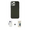 MARSİLYAN™- iPhone 12 Pro Max Kılıf Çekirdek Çizgi - Siyah 6D Mat Seramik Hayalet Nano Ekran Koruyucu + Shine Kamera Lens - LT