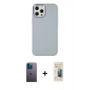 MARSİLYAN™- iPhone 12 Pro Max Kılıf Çekirdek Çizgi - Siyah 6D Mat Seramik Hayalet Nano Ekran Koruyucu + Neon Fosforlu Kamera Lens - MI