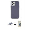 MARSİLYAN™- iPhone 12 Pro Max Kılıf Çekirdek Çizgi - Siyah 6D Mat Seramik Hayalet Nano Ekran Koruyucu + Renkli Kamera Lens Koruma Cam - MI