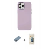 MARSİLYAN™- iPhone 12 Pro Max Kılıf Çekirdek Çizgi - Siyah 6D Mat Seramik Hayalet Nano Ekran Koruyucu + Shine Kamera Lens Koruma Cam - GI